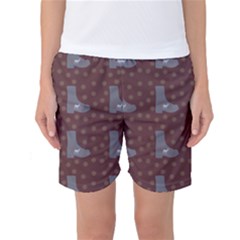 Deer Boots Brown Women s Basketball Shorts by snowwhitegirl