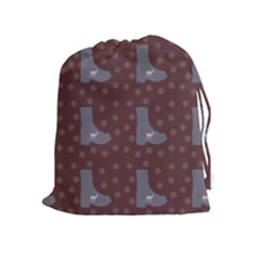 Deer Boots Brown Drawstring Pouches (extra Large) by snowwhitegirl