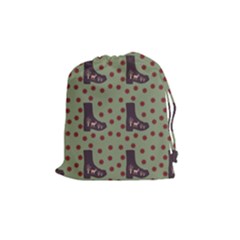 Deer Boots Green Drawstring Pouches (medium)  by snowwhitegirl