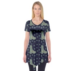 Blue Boots Short Sleeve Tunic  by snowwhitegirl