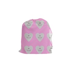 Cupcake Pink Grey Drawstring Pouches (small)  by snowwhitegirl
