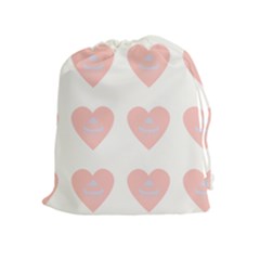 Cupcake White Pink Drawstring Pouches (extra Large) by snowwhitegirl