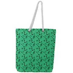 Green Music Full Print Rope Handle Tote (large) by snowwhitegirl