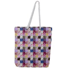Quilt Of My Patterns Small Full Print Rope Handle Tote (large) by snowwhitegirl