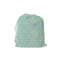 Pink Peach Green Eggs On Seafoam Drawstring Pouches (Medium)  View2