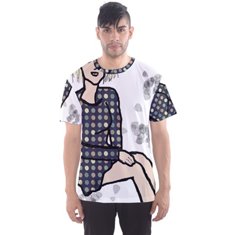 Girl Sitting Men s Sports Mesh Tee by snowwhitegirl