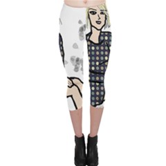 Girl Sitting Capri Leggings  by snowwhitegirl