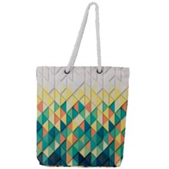 Background Geometric Triangle Full Print Rope Handle Tote (large) by Nexatart