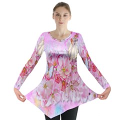 Nice Nature Flowers Plant Ornament Long Sleeve Tunic  by Nexatart