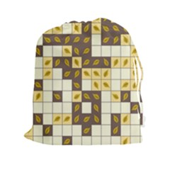 Autumn Leaves Pattern Drawstring Pouches (xxl) by linceazul