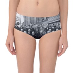 1927 Solvay Conference On Quantum Mechanics Mid-waist Bikini Bottoms by thearts