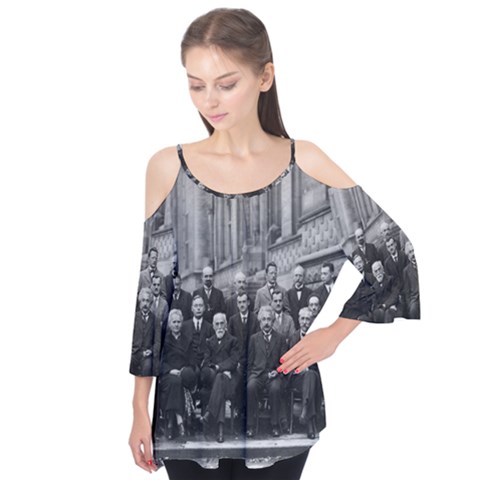 1927 Solvay Conference On Quantum Mechanics Flutter Tees by thearts