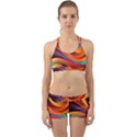 Abstract Colorful Background Wavy Back Web Sports Bra Set View1