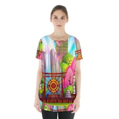 Zen Garden Japanese Nature Garden Skirt Hem Sports Top by Nexatart
