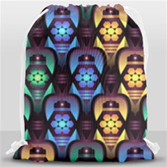 Pattern Background Bright Blue Drawstring Bag (large) by Nexatart