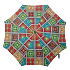 Tiles Pattern Background Colorful Hook Handle Umbrellas (large) by Nexatart