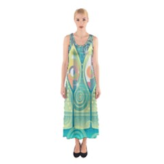 Background Landscape Surreal Sleeveless Maxi Dress by Nexatart