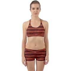 Colorful Abstract Background Strands Back Web Sports Bra Set by Nexatart