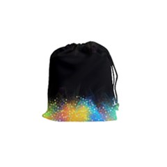 Frame Border Feathery Blurs Design Drawstring Pouches (small)  by Nexatart