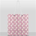 Daisy Dots Pink Full Print Rope Handle Tote (Large) View2