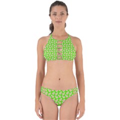 Square Flowers Green Perfectly Cut Out Bikini Set by snowwhitegirl