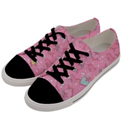 Unicorns Eating Ice Cream Pattern Men s Low Top Canvas Sneakers by Bigfootshirtshop