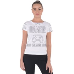 Gamer Short Sleeve Sports Top  by Valentinaart