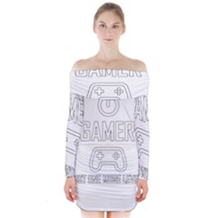 Gamer Long Sleeve Off Shoulder Dress by Valentinaart