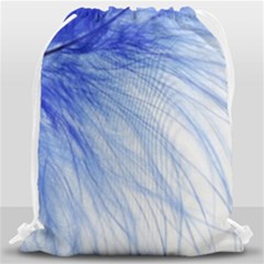 Feather Blue Colored Drawstring Bag (large) by Nexatart