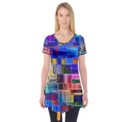 Background Art Abstract Watercolor Short Sleeve Tunic  by Nexatart