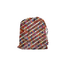 Mosaic Pattern Quilt Pattern Drawstring Pouch (small) by paulaoliveiradesign