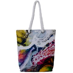 Abstract Art Detail Painting Full Print Rope Handle Tote (small) by Nexatart