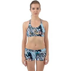 Abstract Structure Background Wax Back Web Sports Bra Set by Nexatart