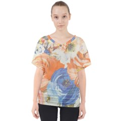 Texture Fabric Textile Detail V-neck Dolman Drape Top by Nexatart
