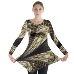Fractal Abstract Pattern Spiritual Long Sleeve Tunic  by Nexatart
