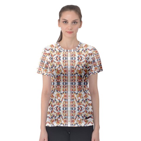 Multicolored Geometric Pattern  Women s Sport Mesh Tee by dflcprints