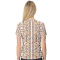 Multicolored Geometric Pattern  V-Neck Sport Mesh Tee View2