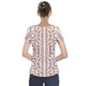 Multicolored Geometric Pattern  Short Sleeve Front Detail Top View2