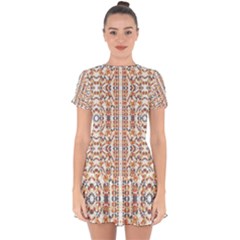 Multicolored Geometric Pattern  Drop Hem Mini Chiffon Dress by dflcprints