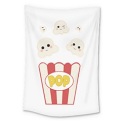 Cute Kawaii Popcorn Large Tapestry by Valentinaart