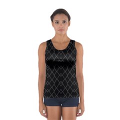 Black And White Grid Pattern Sport Tank Top  by dflcprints