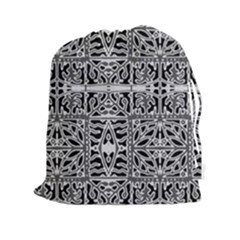 Dark Oriental Ornate Pattern Drawstring Pouches (xxl) by dflcprints