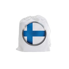 Finland Country Flag Countries Drawstring Pouches (medium)  by Nexatart