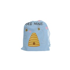Bee Mine Valentines Day Drawstring Pouches (xs)  by Valentinaart