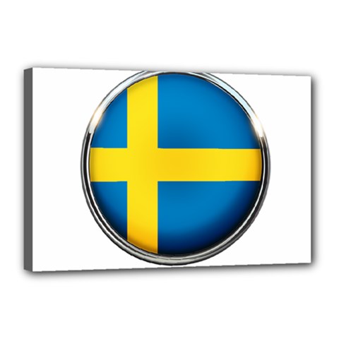 Sweden Flag Country Countries Canvas 18  X 12  by Nexatart