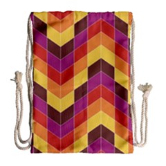 Geometric Pattern Triangle Drawstring Bag (large) by Nexatart