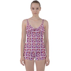 Background Abstract Square Tie Front Two Piece Tankini by Nexatart
