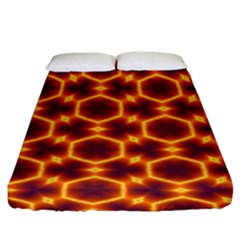 Black And Orange Diamond Pattern Fitted Sheet (king Size) by Fractalsandkaleidoscopes