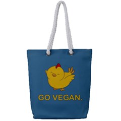 Go Vegan - Cute Chick  Full Print Rope Handle Tote (small) by Valentinaart