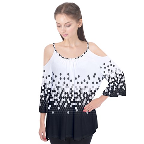 Flat Tech Camouflage White And Black Flutter Tees by jumpercat
